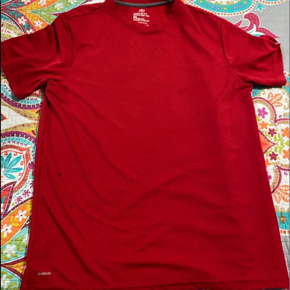 Solid red shirt